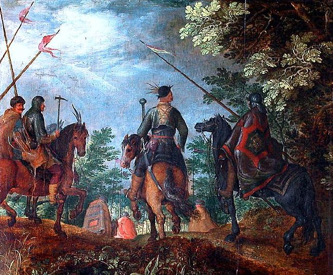 Polish cavalry marching in the wood, Roelant Savery